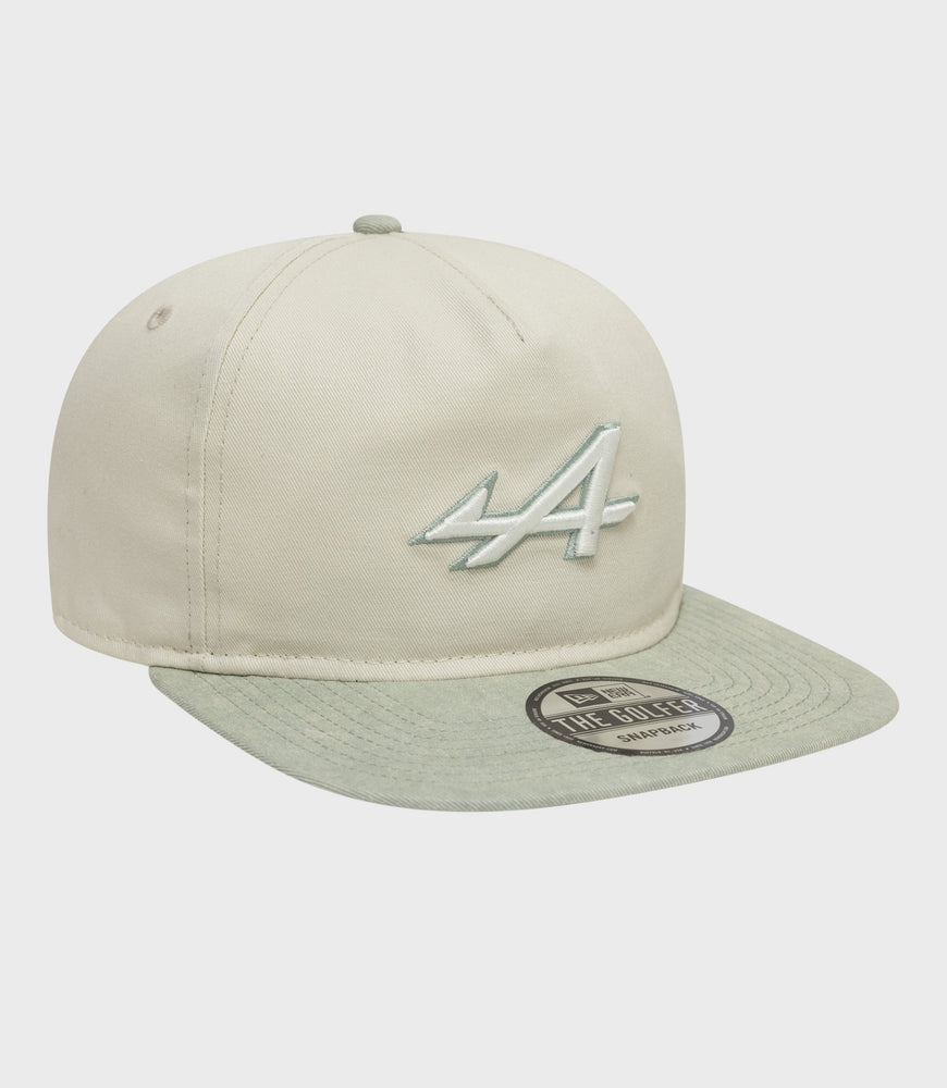 Gorra de golf New Era Alpine con lavado ácido - Blanca