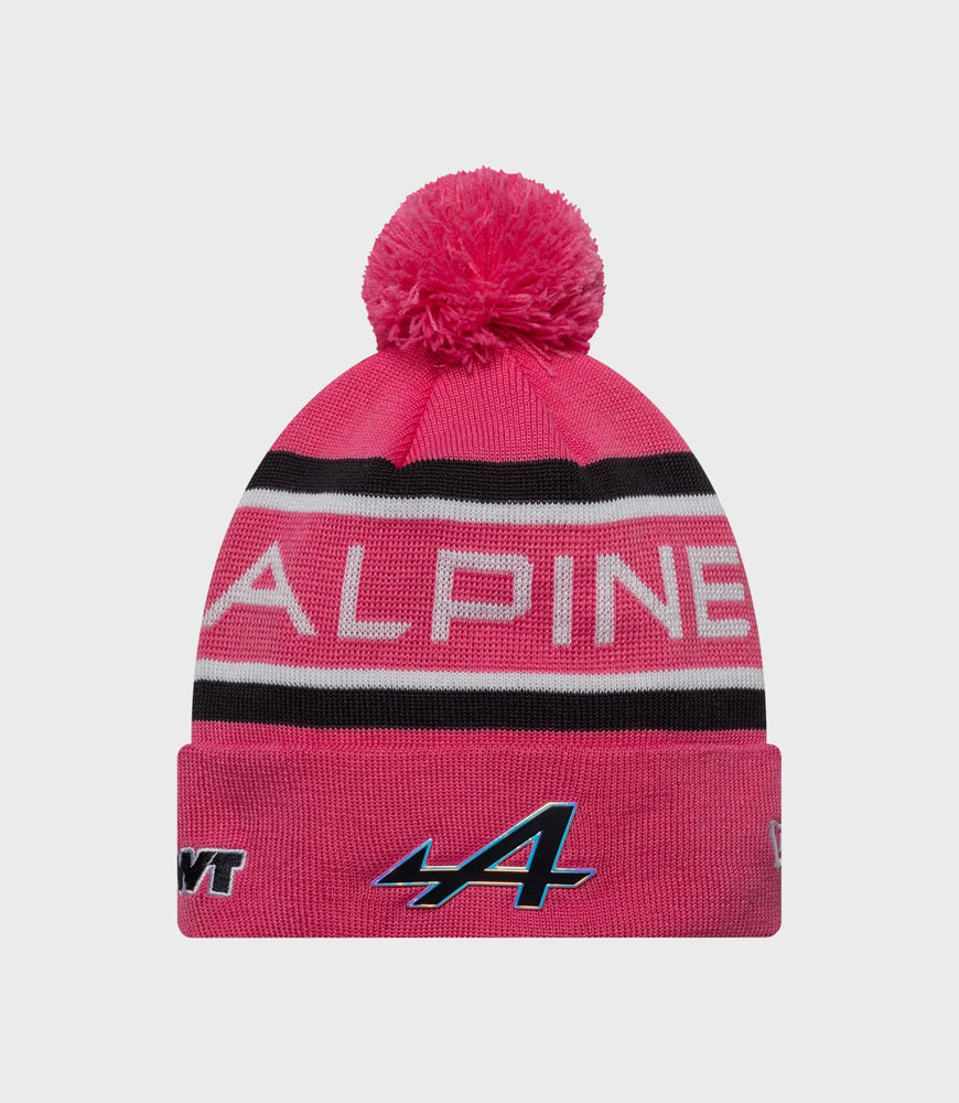 Gorra de punto con puños del equipo Alpine Rep de New Era para niños - Rosa