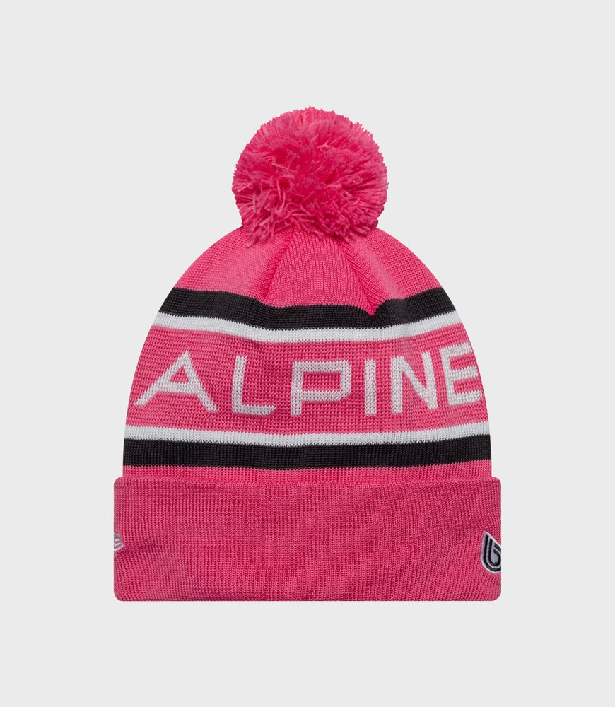 Gorra de punto con puños del equipo Alpine Rep de New Era para niños - Rosa