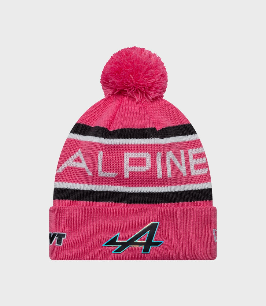 Gorra de punto con puños Pierre Gasly para niño del equipo alpino de New Era - Rosa