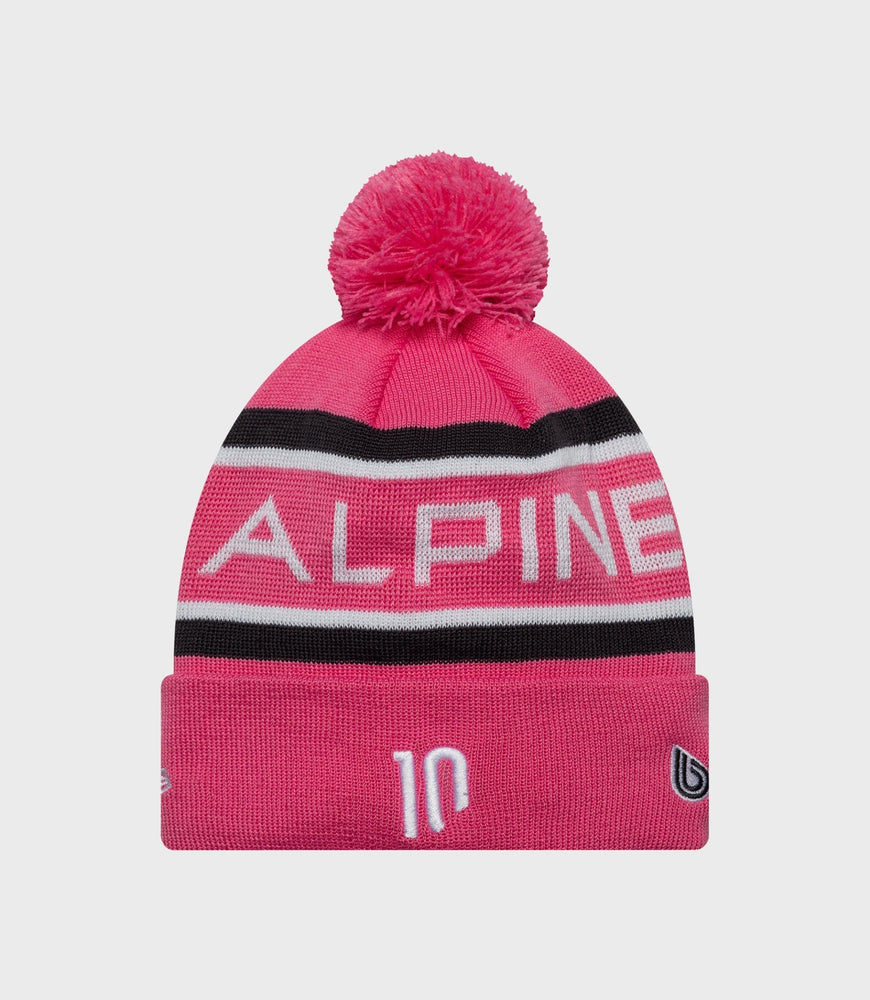 Gorra de punto con puños Pierre Gasly para niño del equipo alpino de New Era - Rosa