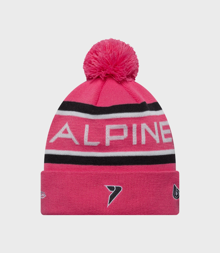 Gorra de punto con puños Jack Doohan del equipo alpino de New Era para niños - Rosa