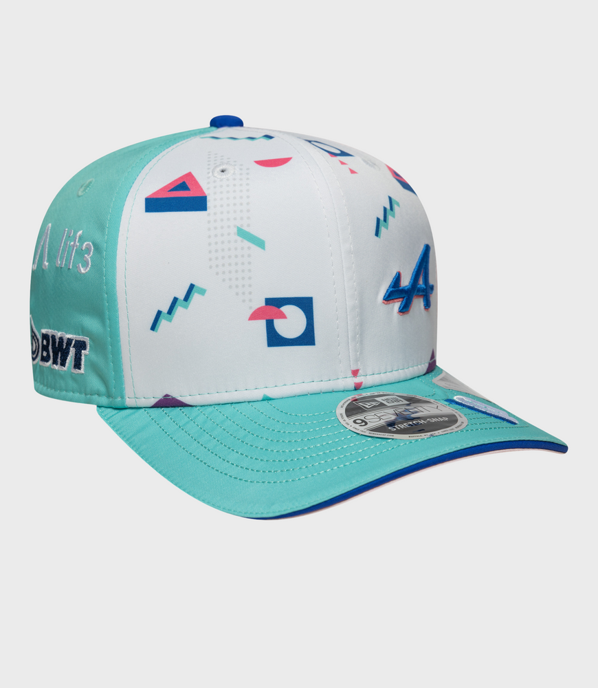 New Era Pierre Gasly Miami 9Seventy Gorra elástica con cierre a presión  - Blanca