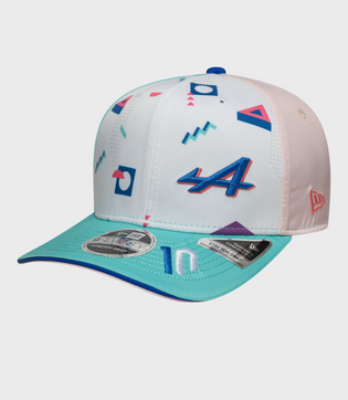 New Era Pierre Gasly Miami 9Seventy Gorra elástica con cierre a presión  - Blanca