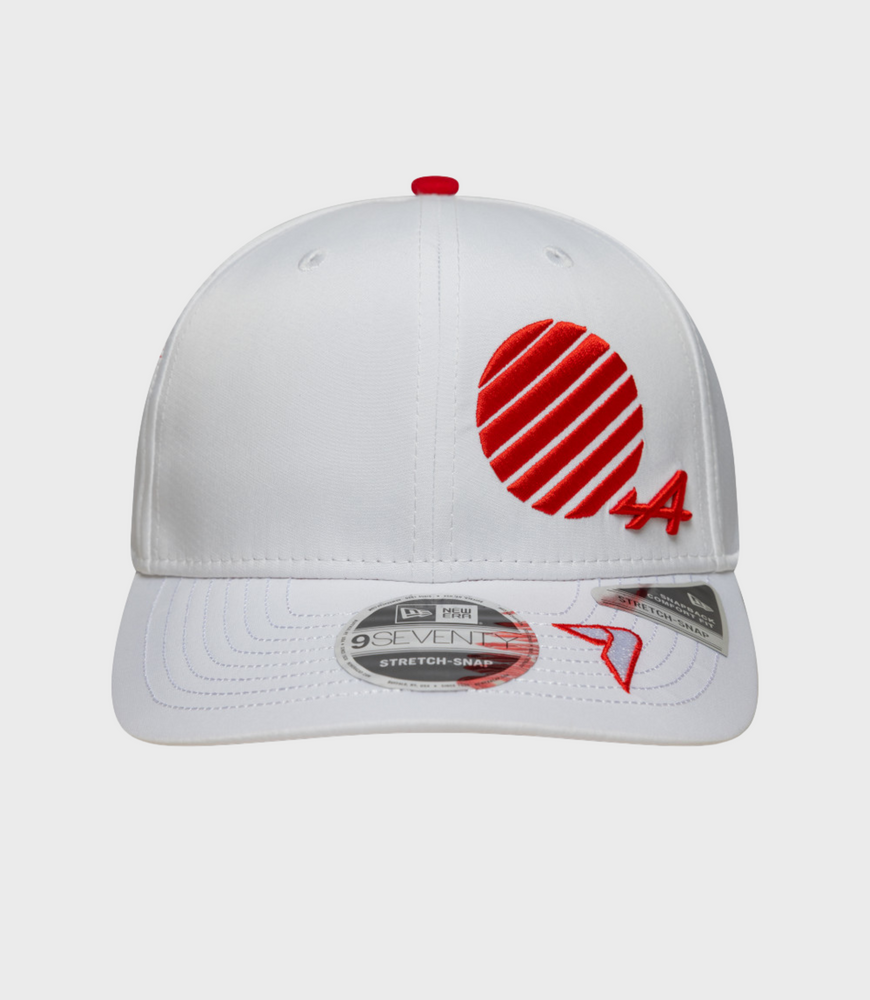 Gorra elástica con cierre a presión New Era Alpine Jack Doohan Japan 9Seventy - Blanca