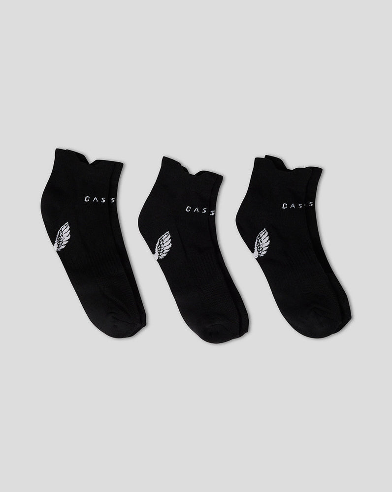 Calcetines cortos acolchados, paquete de 3 - Negro