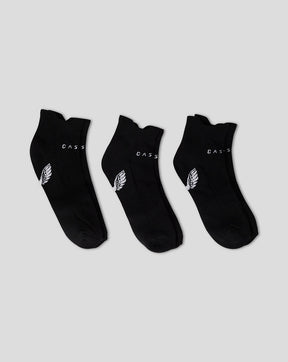 Calcetines cortos acolchados, paquete de 3 - Negro