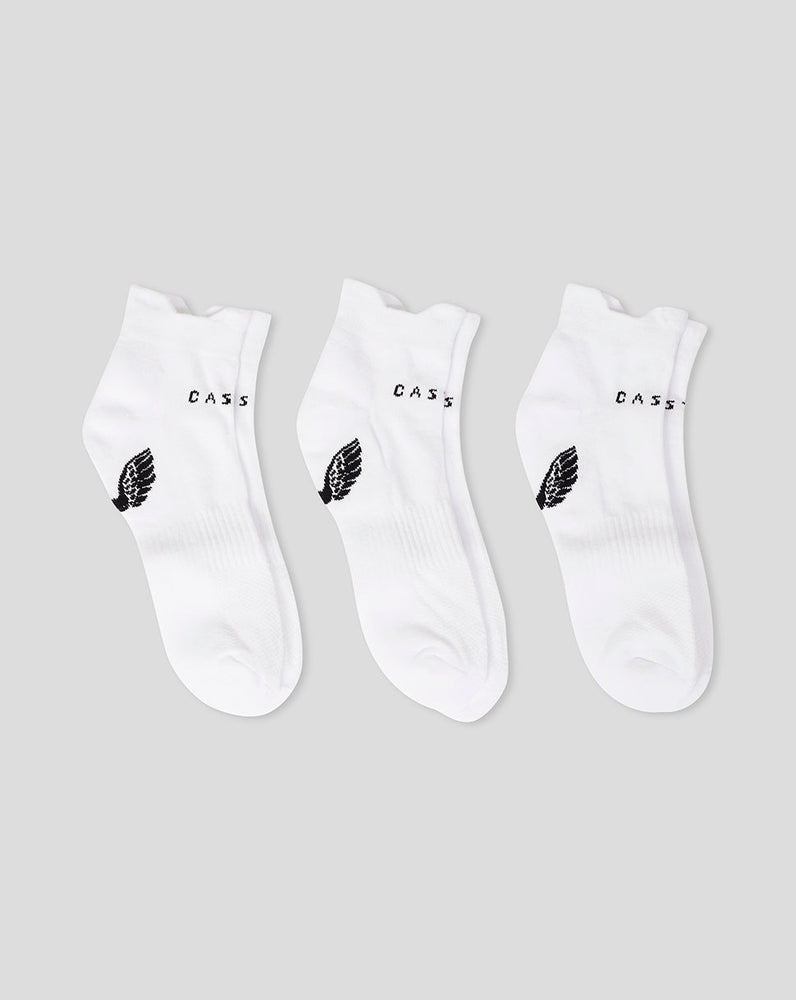 Calcetines cortos acolchados, paquete de 3 - Blanco