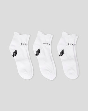 Calcetines cortos acolchados, paquete de 3 - Blanco