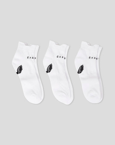 Calcetines cortos acolchados, paquete de 3 - Blanco
