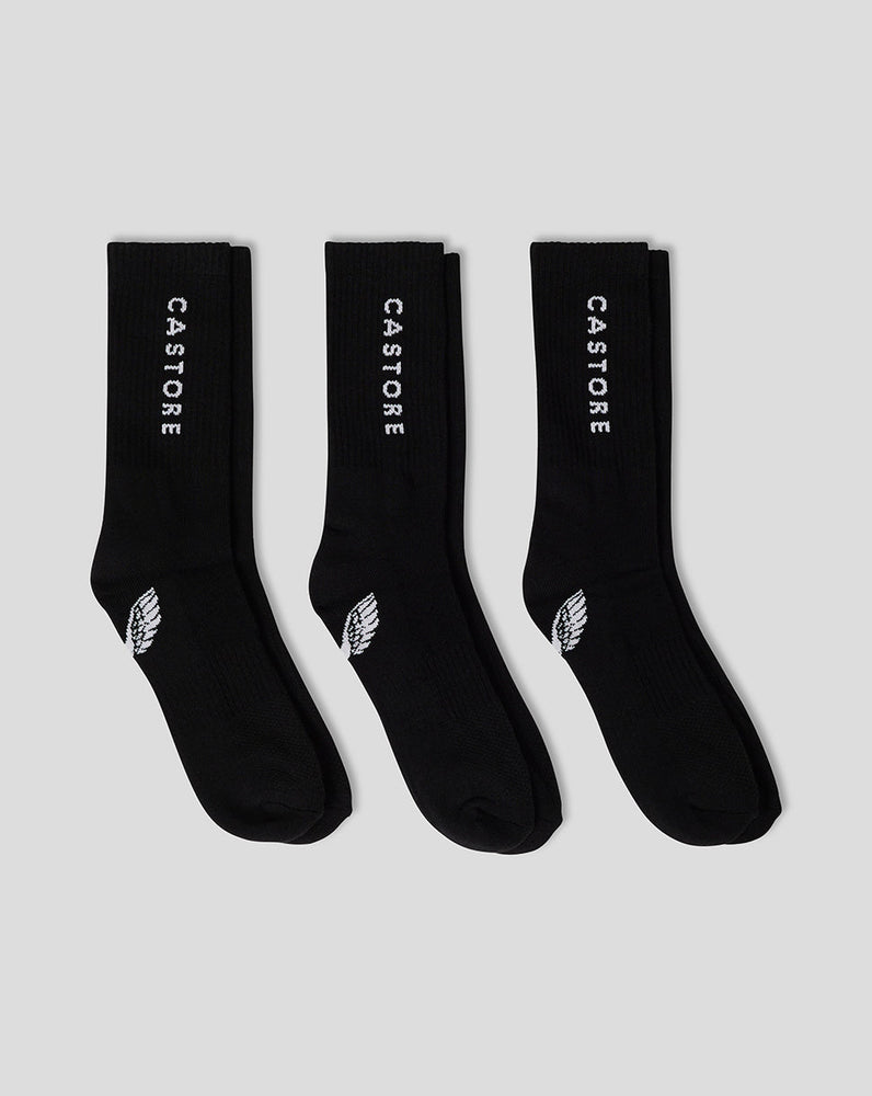 Calcetines cortos acolchados, paquete de 3 - Negro
