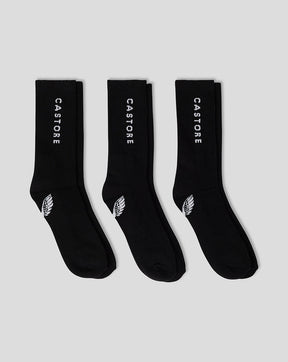 Calcetines cortos acolchados, paquete de 3 - Negro