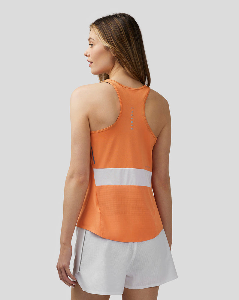 Mujer Apex Camiseta de tirantes ligera con paneles - Naranja