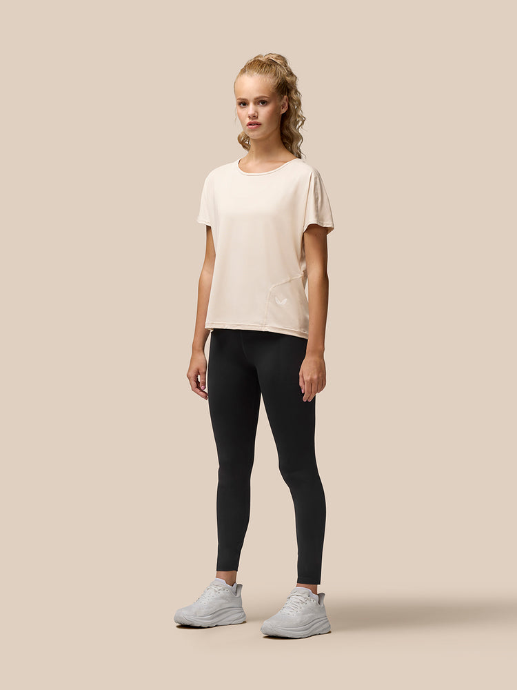 Mujer Flow Training Movement Camiseta de Manga Corta - Beige