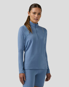 Mujer Apex Aeromesh Training Camiseta de manga larga con cremallera - Azul Claro