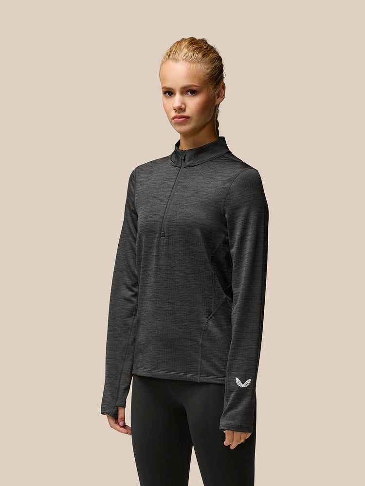 Camiseta con cremallera 1/2 Flow Training - Negro