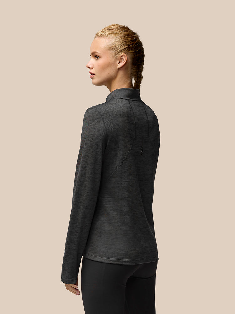 Camiseta con cremallera 1/2 Flow Training - Negro