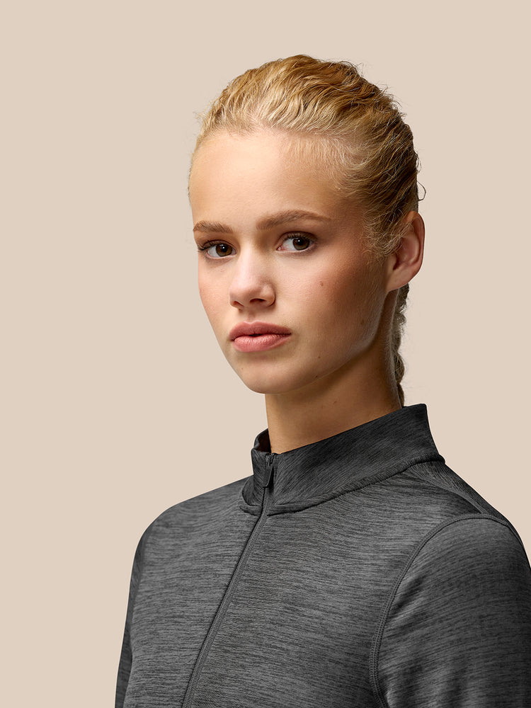 Camiseta con cremallera 1/2 Flow Training - Negro
