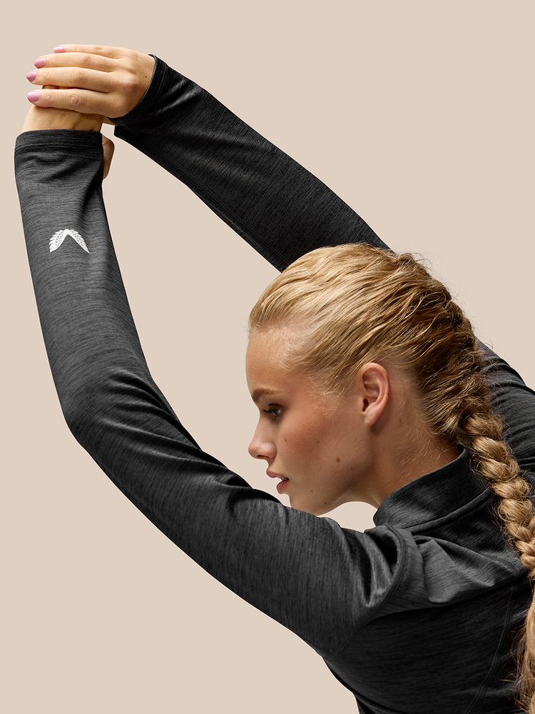 Camiseta con cremallera 1/2 Flow Training - Negro