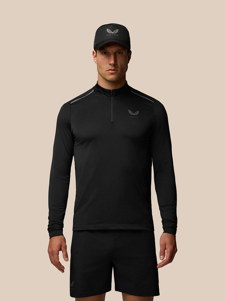 Hombre Apex Aeromesh Quarter Zip - Negro