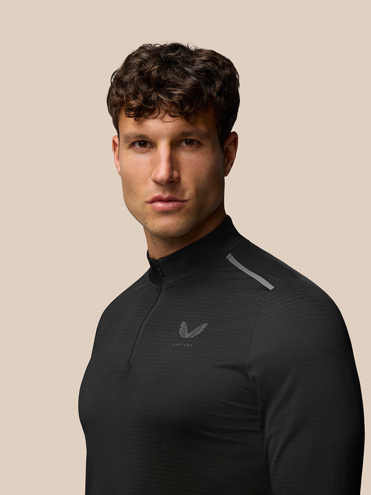 Hombre Apex Aeromesh Quarter Zip - Negro