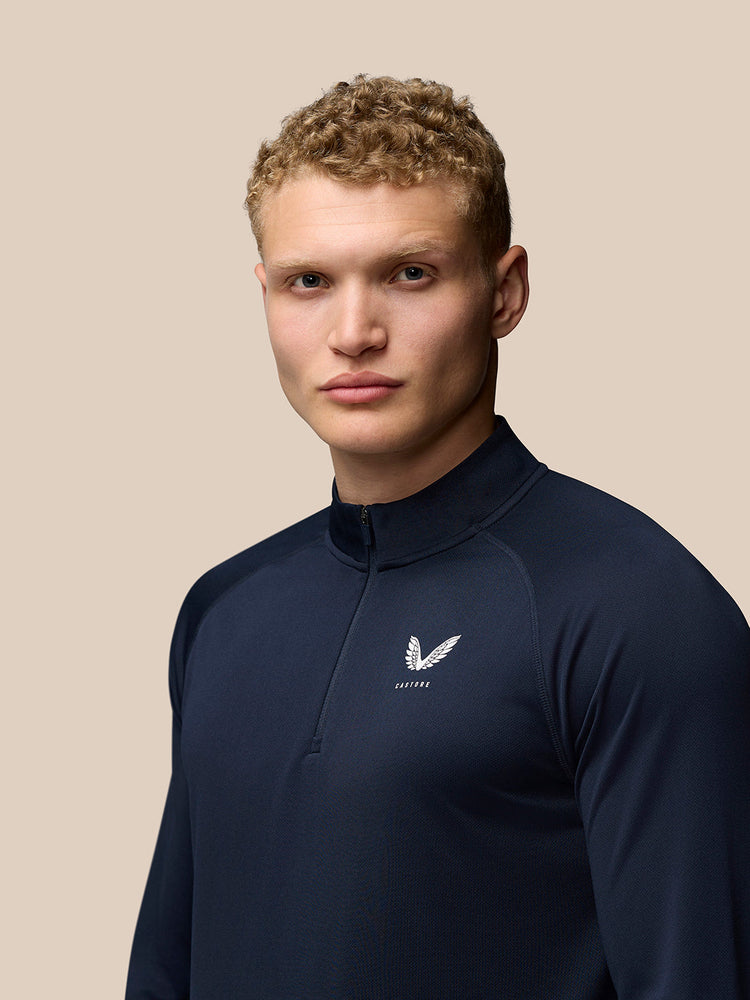 Adapt Training Camiseta con cuarto de cremallera - Azul marino