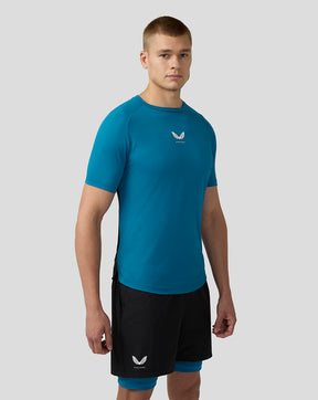 Hombre Flow Camiseta Manga Corta Tranpirbale de Gym - Aqua Oscuro