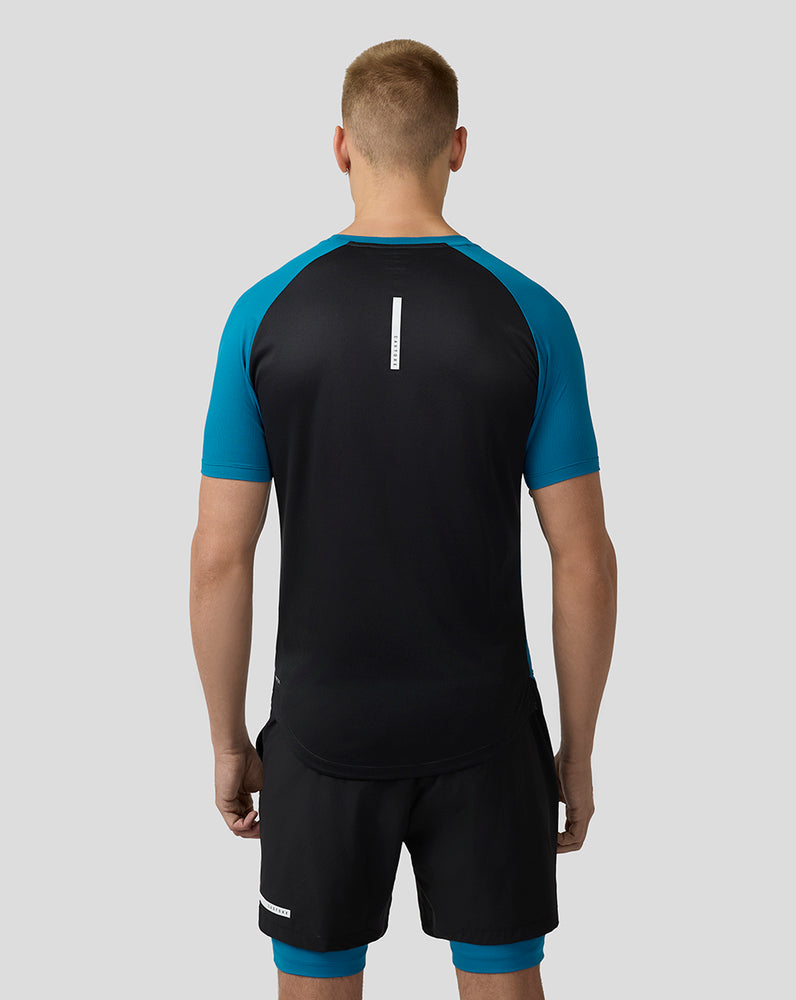 Hombre Flow Camiseta Manga Corta Tranpirbale de Gym - Aqua Oscuro