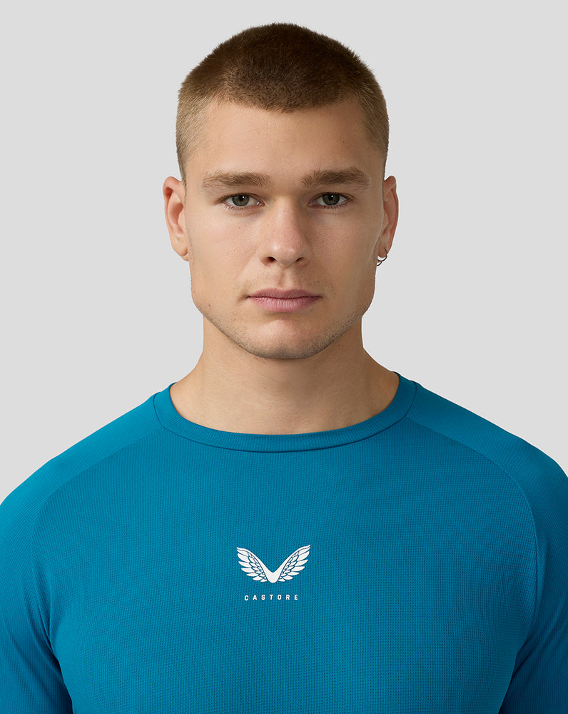 Hombre Flow Camiseta Manga Corta Tranpirbale de Gym - Aqua Oscuro