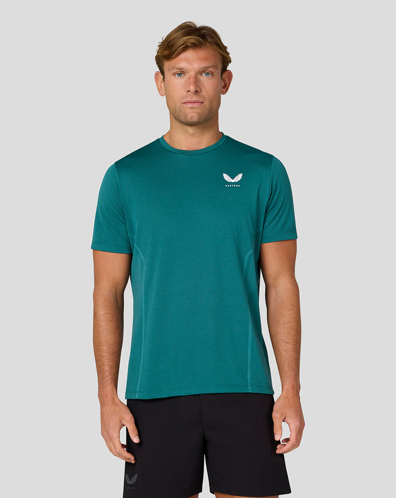 Hombre Apex  Engineered Knit Camiseta con Manga Corta - Aqua Brillante