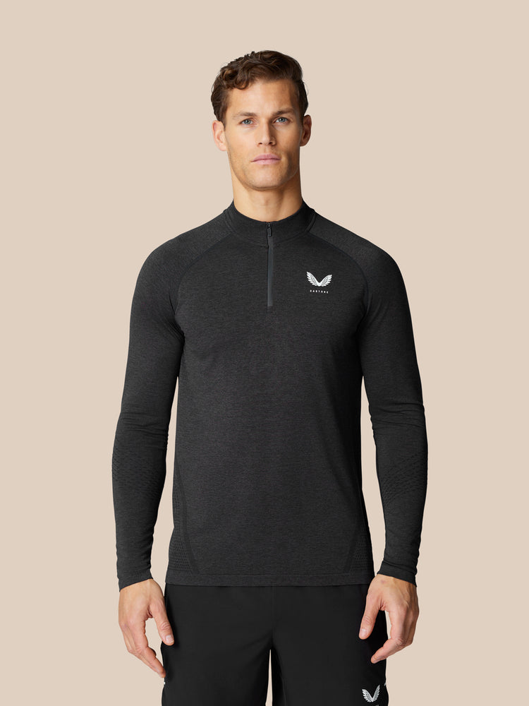 Flow Training Top con Cuarto de Cremallera - Negro