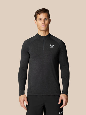 Flow Training Top con Cuarto de Cremallera - Negro