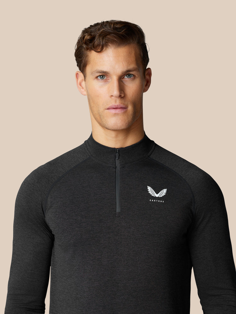 Flow Training Top con Cuarto de Cremallera - Negro