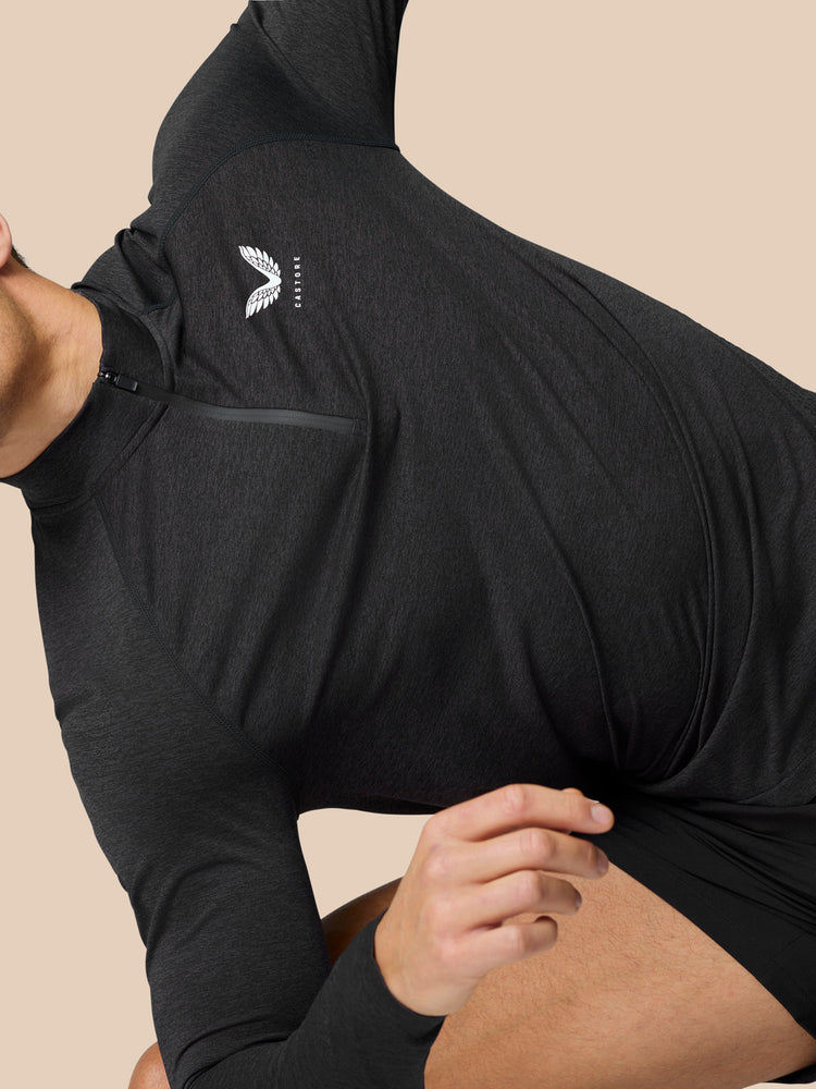 Flow Training Top con Cuarto de Cremallera - Negro