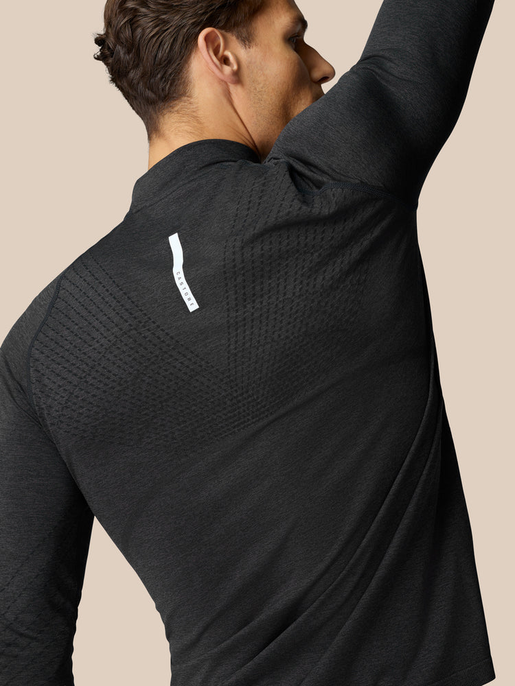 Flow Training Top con Cuarto de Cremallera - Negro