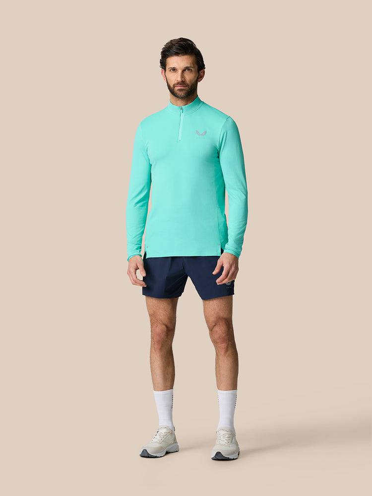 Zone Training Top con Cuarto de Cremallera - Aqua Claro