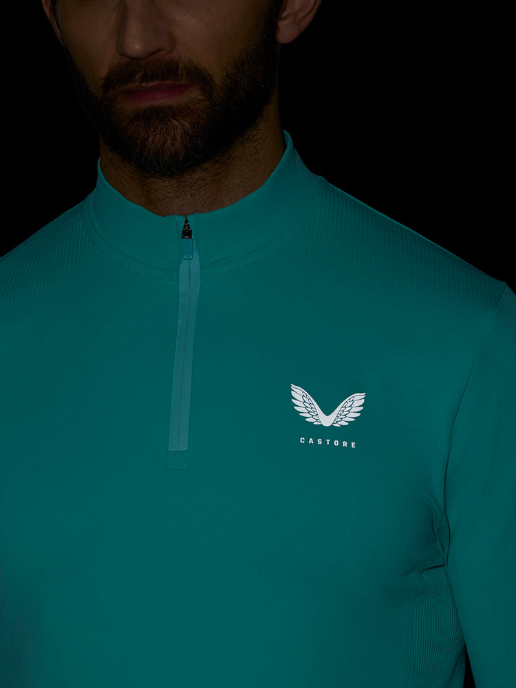 Zone Training Top con Cuarto de Cremallera - Aqua Claro