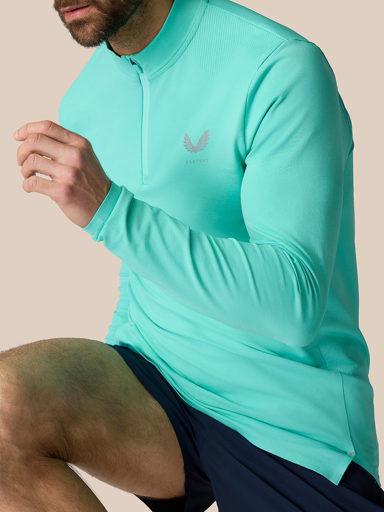 Zone Training Top con Cuarto de Cremallera - Aqua Claro