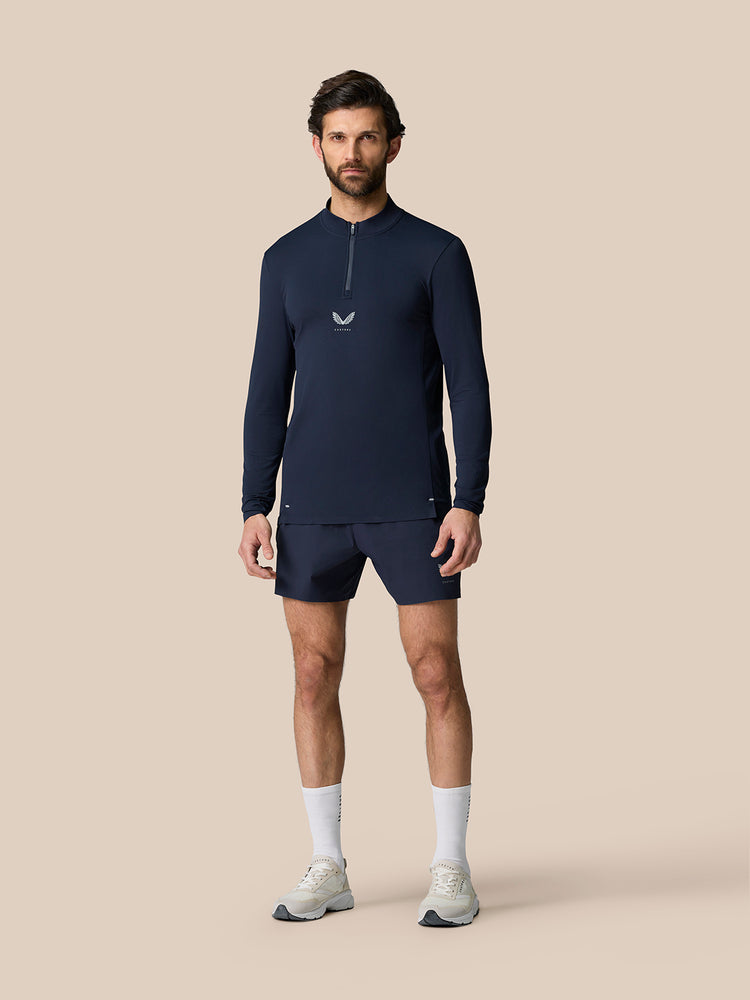 Zone Training Top con Cuarto de Cremallera - Azul Medianoche
