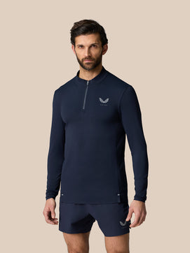 Zone Training Top con Cuarto de Cremallera - Azul Medianoche