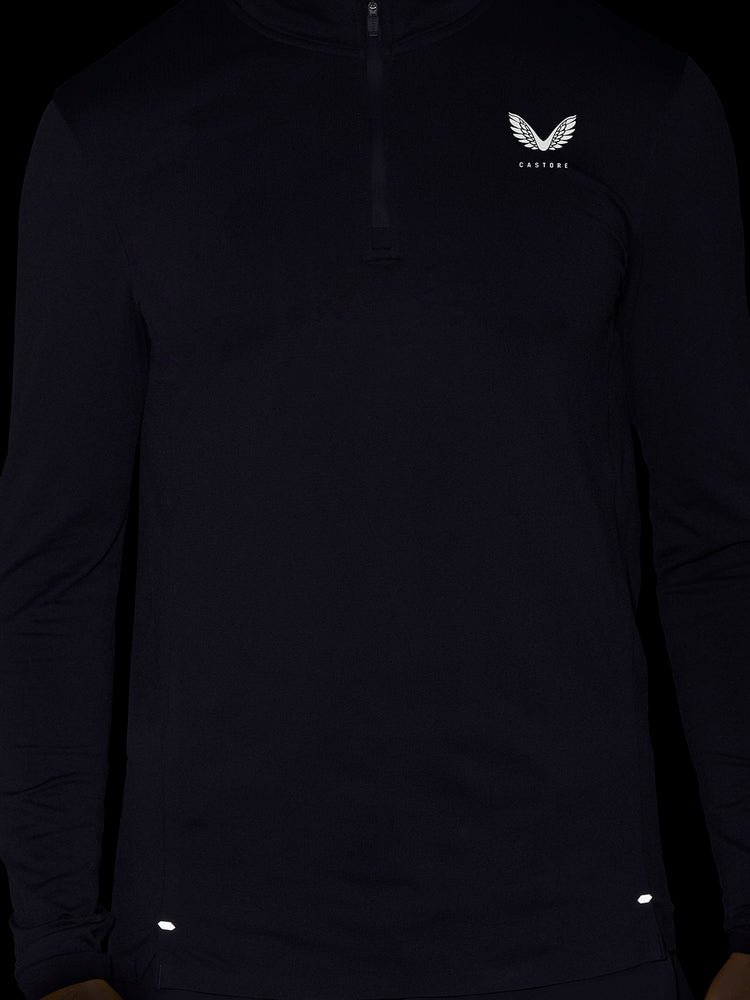 Zone Training Top con Cuarto de Cremallera - Azul Medianoche