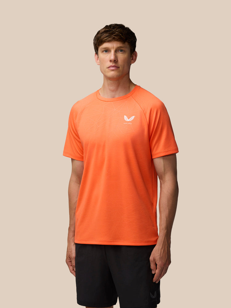 Camiseta de manga corta con estampado integral Adapt para hombre - Naranja