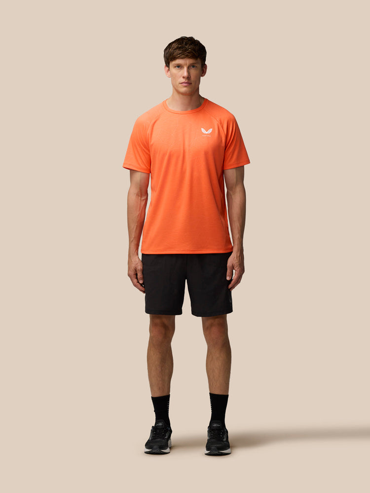 Camiseta de manga corta con estampado integral Adapt para hombre - Naranja