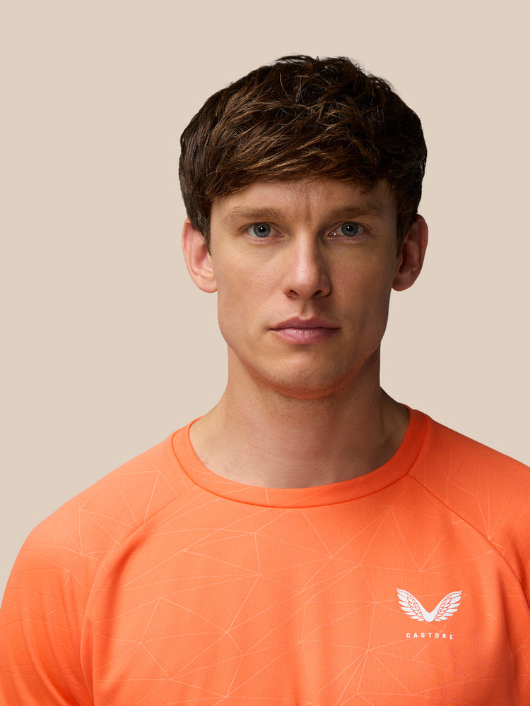 Camiseta de manga corta con estampado integral Adapt para hombre - Naranja