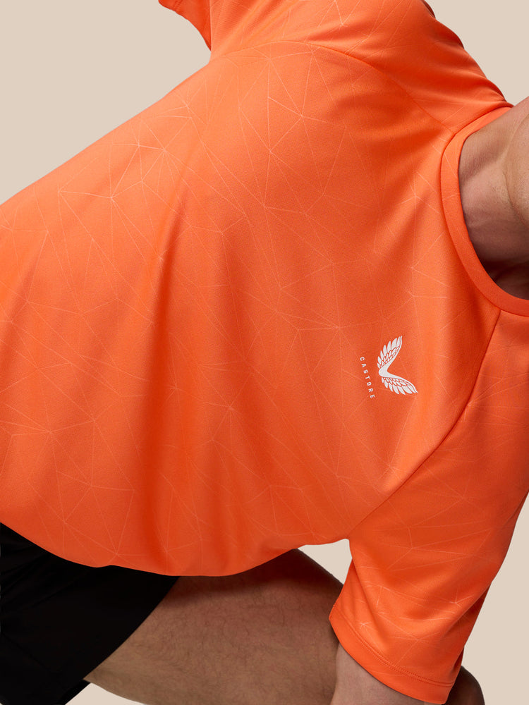 Camiseta de manga corta con estampado integral Adapt para hombre - Naranja