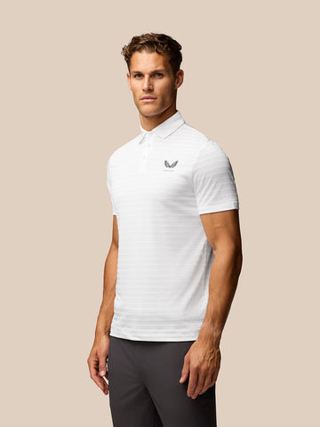 Golf Pinnacle Pique Stripe Polo - Blanco