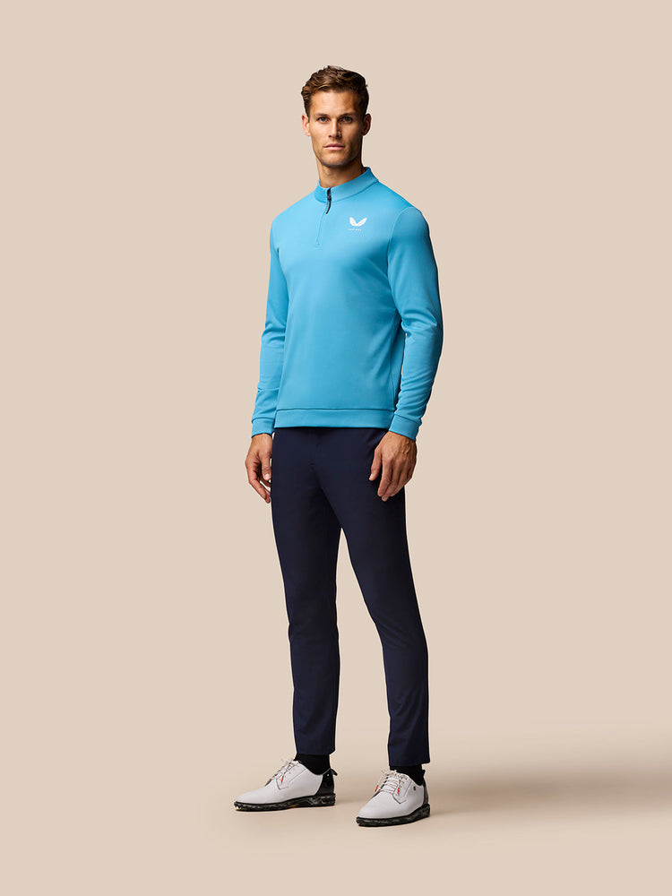 Hombre Golf Club Classic Camiseta de manga larga con cremallera - Azul