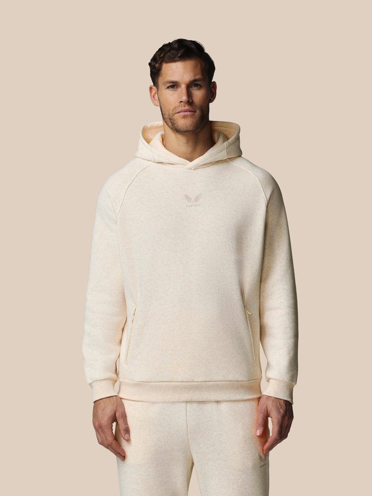 Hombre Adapt Cotton Fleece Sudadera de Manga Larga con Capucha - Oatmeal Marl