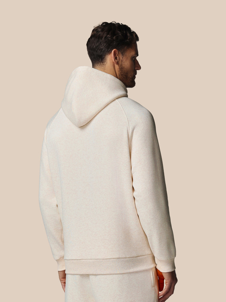 Hombre Adapt Cotton Fleece Sudadera de Manga Larga con Capucha - Oatmeal Marl