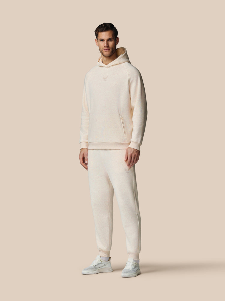 Hombre Adapt Cotton Fleece Sudadera de Manga Larga con Capucha - Oatmeal Marl